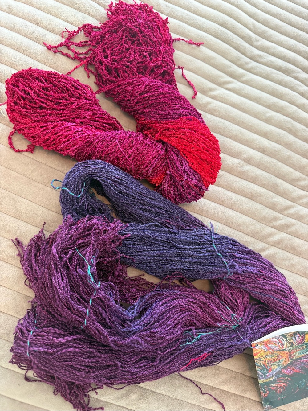 Hand-Dyed Purple & Fuchsia Yarn strand Skeins